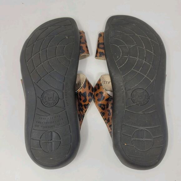 Mephisto Sandals Womens EU37 US7 Leopard Print Leather Slip On Comfort Walking - Picture 10 of 13